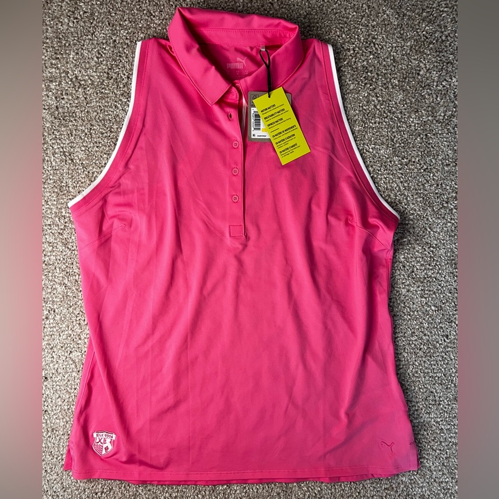 Women’s Puma  Pink Sleeveless Polo- NWT - Medium
